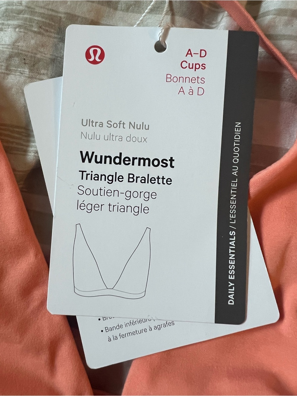 lululemon athletica Wundermost Triangle Bralette - Coral